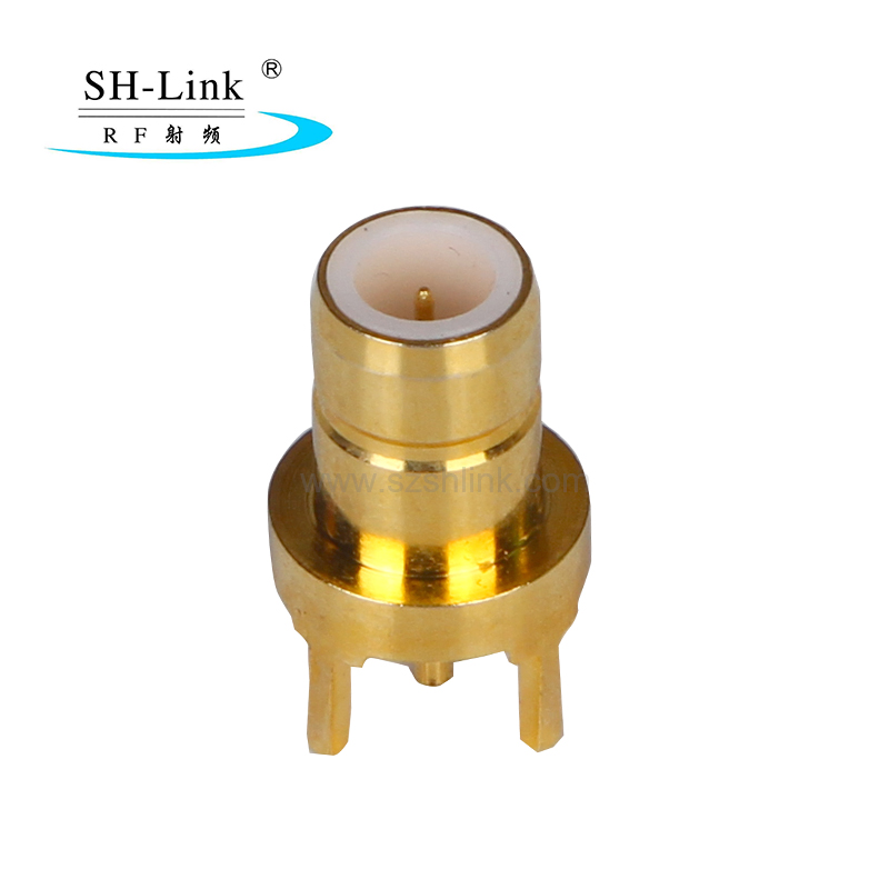 Mini SMB male plug Through Hole PCB mounted receptacle RF connector